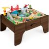 56 Piece Wooden Train Set Table for Kids w/Toy Storage Drawer