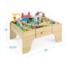Alternate view of 56 Piece Wooden Train Set Table for Kids w/Toy Storage Drawer