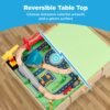 56 Piece Wooden Train Set Table for Kids w/Toy Storage Drawer