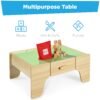 56 Piece Wooden Train Set Table for Kids w/Toy Storage Drawer