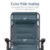 Oversized Padded Zero Gravity Chair, Folding Recliner w/ Headrest, Side Tray