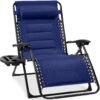 Oversized Padded Zero Gravity Chair, Folding Recliner w/ Headrest, Side Tray