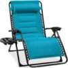 Oversized Padded Zero Gravity Chair, Folding Recliner w/ Headrest, Side Tray