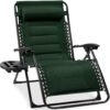 Oversized Padded Zero Gravity Chair, Folding Recliner w/ Headrest, Side Tray