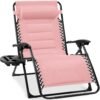 Oversized Padded Zero Gravity Chair, Folding Recliner w/ Headrest, Side Tray