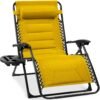 Oversized Padded Zero Gravity Chair, Folding Recliner w/ Headrest, Side Tray