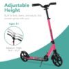 Kids Height Adjustable Kick Scooter w/ Carrying Strap, Non-Slip Deck