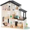 Plenely pretend play wooden doll house toy set