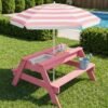 Additional product view of 3-in-1 Kids Sand & Water Table Outdoor Wood Picnic Table w/ Umbrella