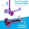 Kids Mini Kick Scooter Toy w/ Colorful Light-Up Wheels, Adjustable T-Bar