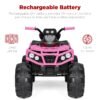 12V Kids Ride-On 4-Wheeler Quad ATV Car w/ 3.7mph Max, Bluetooth, Headlights