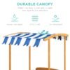 Alternate view of Kids Wooden Cabana Sandbox w/ Benches, Canopy Shade, Sand Cover, 2 Buckets