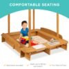 Additional product view of Kids Wooden Cabana Sandbox w/ Benches, Canopy Shade, Sand Cover, 2 Buckets
