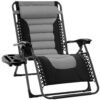 Oversized Padded Zero Gravity Chair, Folding Recliner w/ Headrest, Side Tray