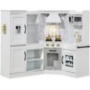 Pretend Play Corner Kitchen Wooden Toy Set for Kids w/ Lights, Sounds