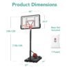 Adjustable Regulation-Size Basketball Hoop w/ Fillable Base, 2 Wheels