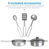 Pretend Play Wooden Farmhouse Kitchen Set w/ Storage, 5 Accessories