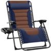Oversized Padded Zero Gravity Chair, Folding Recliner w/ Headrest, Side Tray