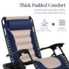 Oversized Padded Zero Gravity Chair, Folding Recliner w/ Headrest, Side Tray