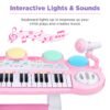 37-Key Kids Electric Keyboard w/ Microphone, Stool