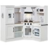 Pretend Play Corner Kitchen Wooden Toy Set for Kids w/ Lights, Sounds