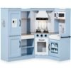 Pretend Play Corner Kitchen Wooden Toy Set for Kids w/ Lights, Sounds