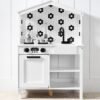 Pretend Play Wooden Farmhouse Kitchen Set w/ Storage, 5 Accessories