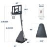 Alternate view of Adjustable 4.4-10ft Basketball Hoop, w/ Shatterproof Backboard, Ball Return